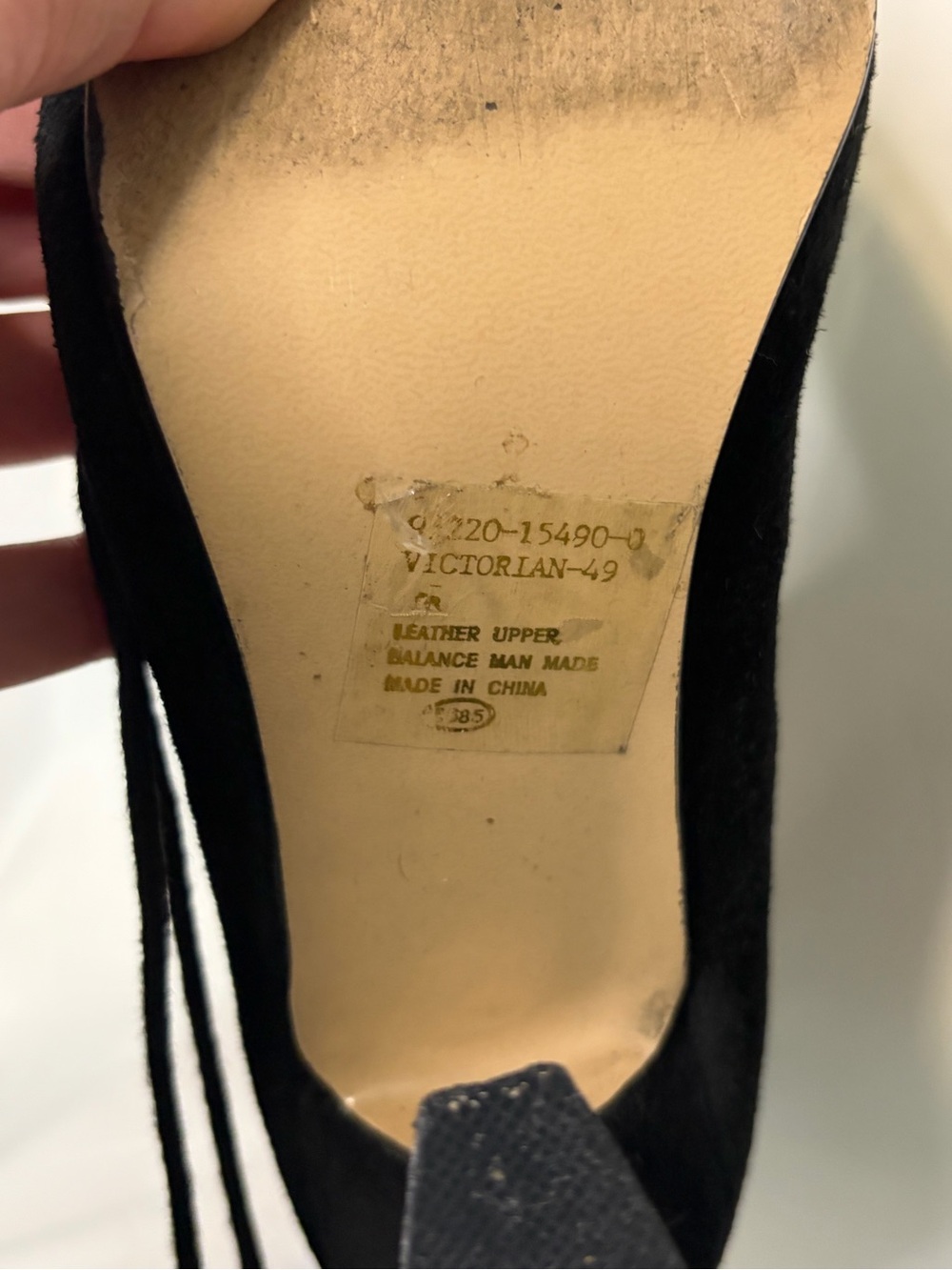 Black Lace-Up Victorian-Inspired Mid-Calf Heels - Picture 4 of 8